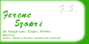 ferenc szopri business card